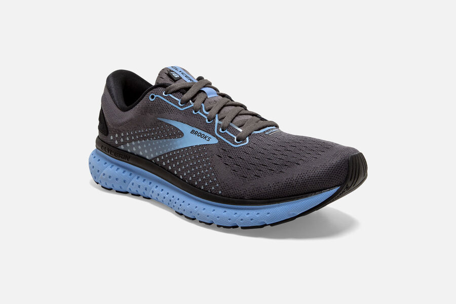 Brooks Running Shoes - Glycerin 18 Road Womens - Black/Blue - RND-276953